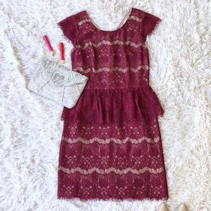 Anthropologie Maeve Elsa Peplum Lace Dress